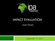 Introduction to Impact Evaluation - Innovations for Poverty Action