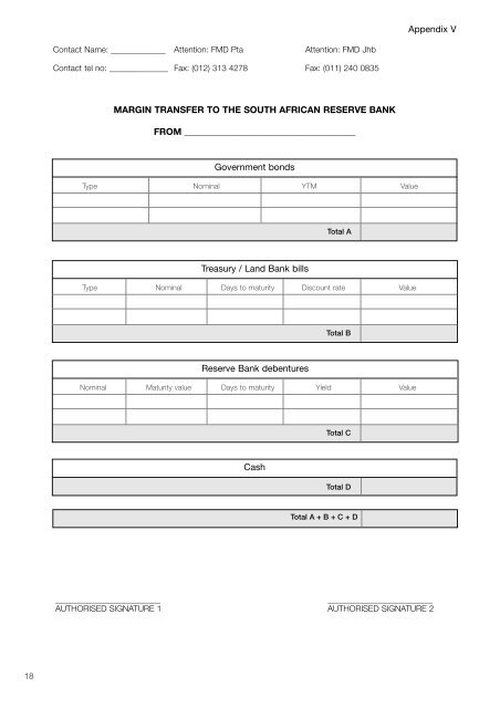 Operational Notice - South African Reserve Bank