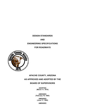 design standards and engineering specifications ... - Apache County
