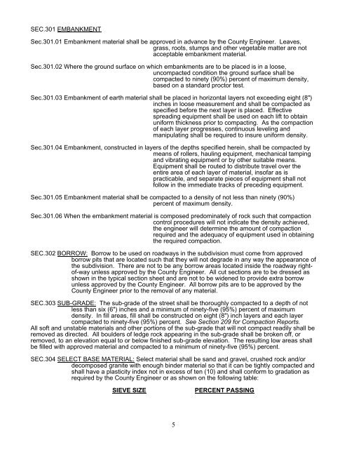 design standards and engineering specifications ... - Apache County