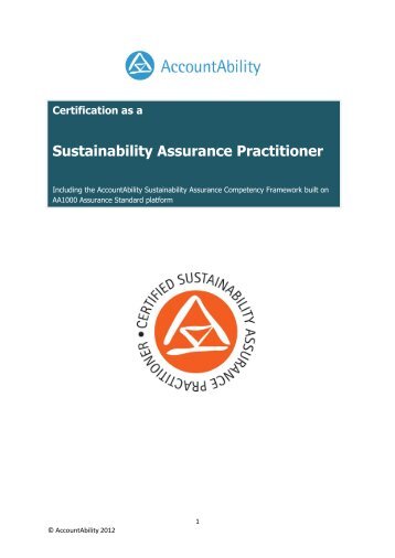 Sustainability Assurance Practitioner - AccountAbility