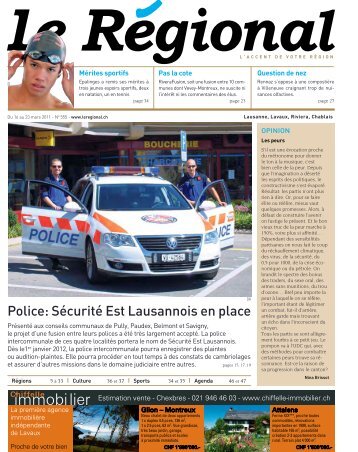 Police: Sécurité Est Lausannois en place - Le Régional