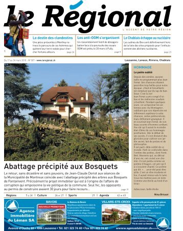 Abattage précipité aux Bosquets - Le Régional