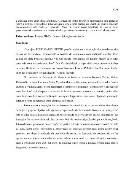 projeto pibid: um relato de experiência no instituto de educação do ...