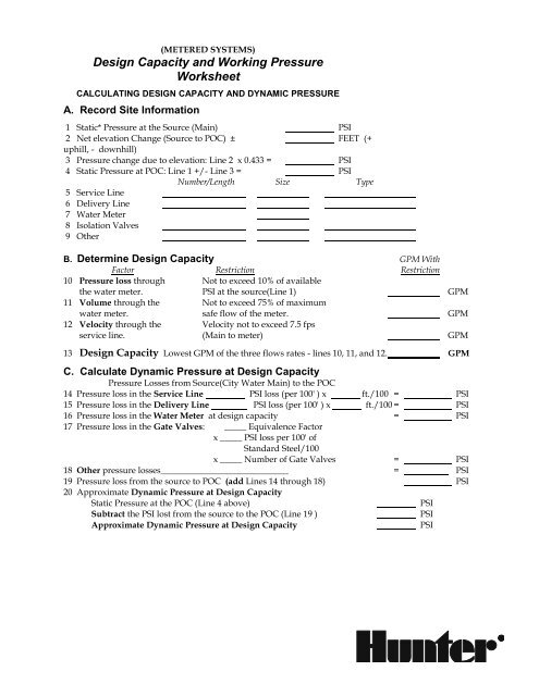 Irrigation Professionals with questions about ... - Hunter Industries