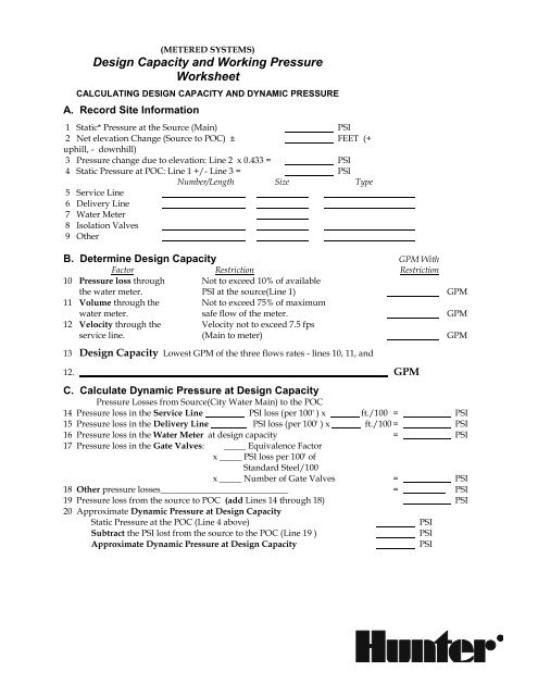 Irrigation Professionals with questions about ... - Hunter Industries