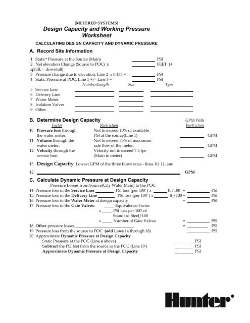 Irrigation Professionals with questions about ... - Hunter Industries