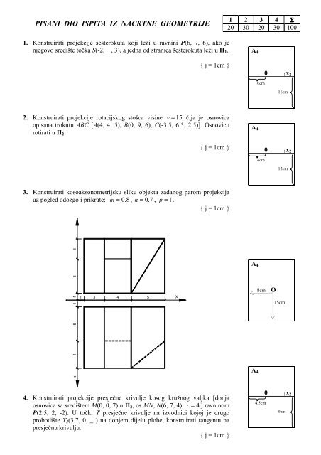 PISANI DIO ISPITA IZ NACRTNE GEOMETRIJE