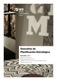 Curso Executive en Postgrado Integral de Planificación ... - IED Madrid