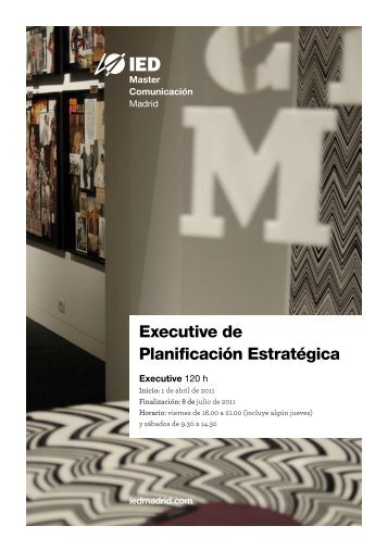 Curso Executive en Postgrado Integral de Planificación ... - IED Madrid