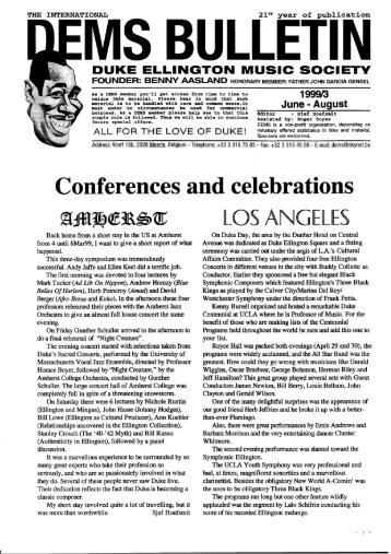 Conferences and celebrations - A Duke Ellington Panorama