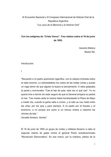 Cristo Vence - AsociaciÃ³n de Historia Oral de la RepÃºblica Argentina