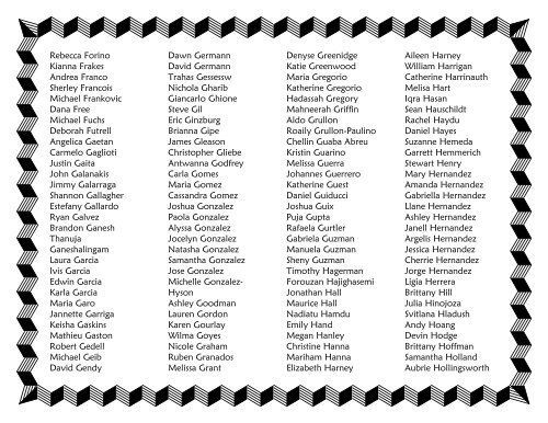 Spring 2013 Dean's List