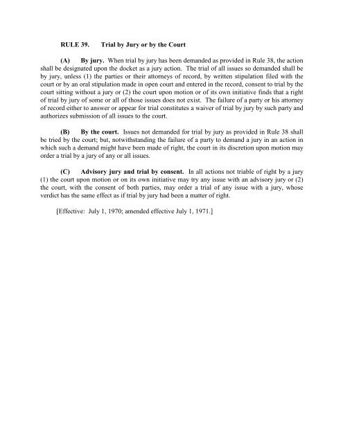 RULES OF CIVIL PROCEDURE - Supreme Court