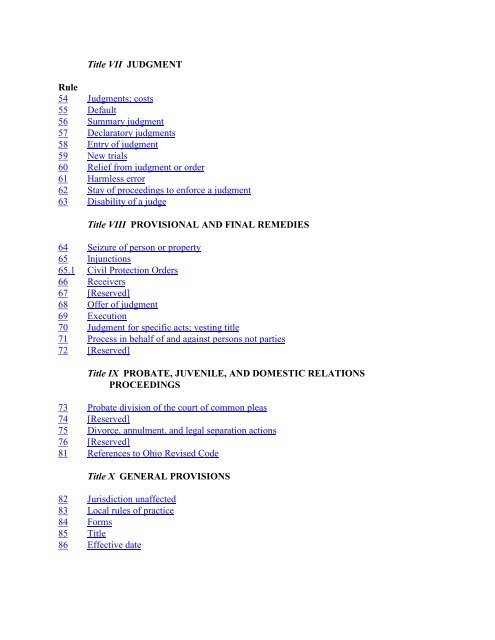 RULES OF CIVIL PROCEDURE - Supreme Court