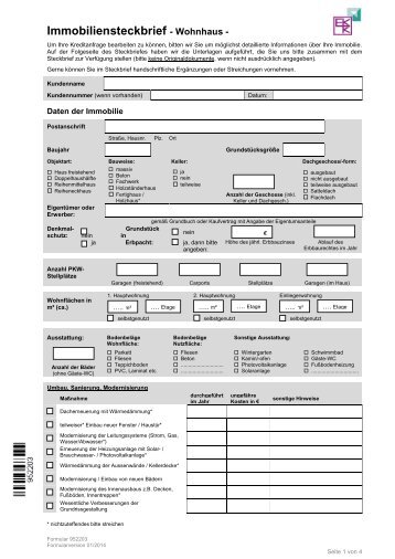 Immobiliensteckbrief - Wohnhaus - - EKK