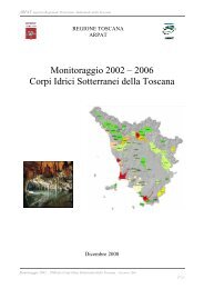 Monitoraggio 2002 â 2006 Corpi Idrici Sotterranei della Toscana