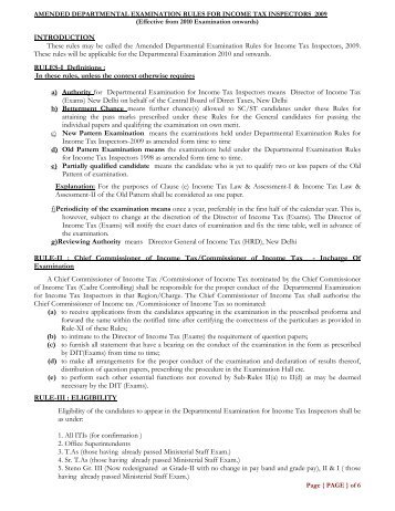 Amended Departmental Examination Rules for Income Tax