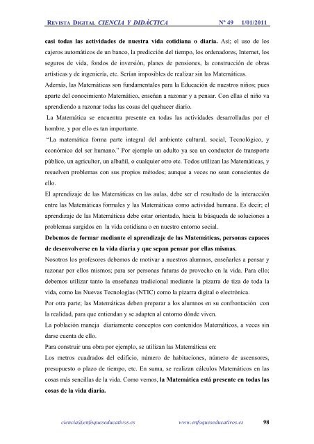 Revista Ciencia y DidÃ¡ctica nÂº 49 - enfoqueseducativos.es