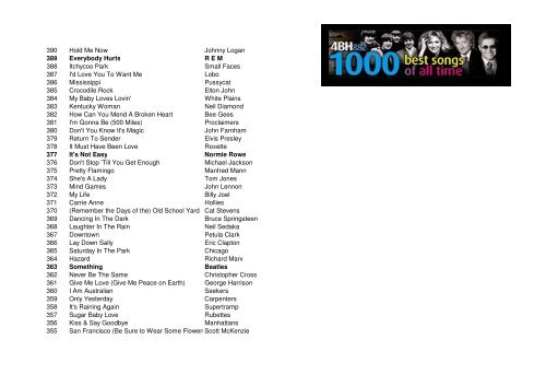 4BH 1000 Best Songs Of All time - Hitsallertijden