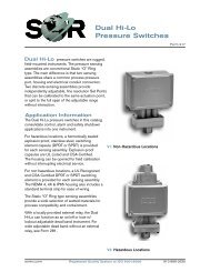 Dual Hi-Lo Pressure Switches (Form CAT217) - SOR Inc.