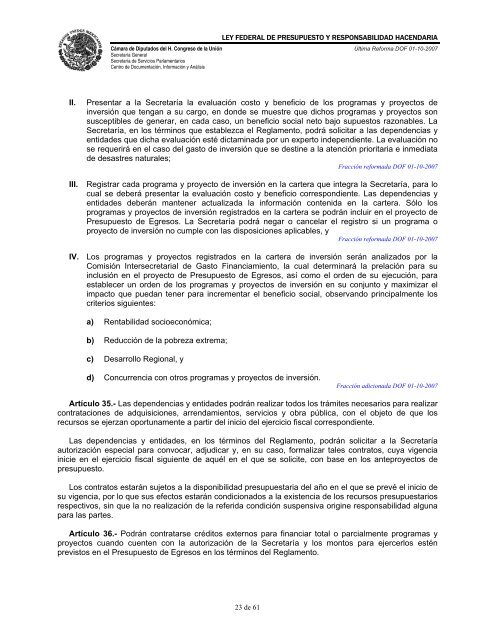 ley federal de presupuesto y responsabilidad hacendaria - Normateca