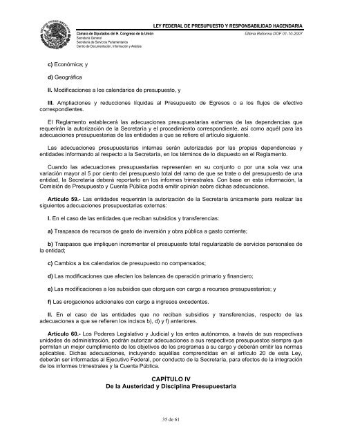 ley federal de presupuesto y responsabilidad hacendaria - Normateca