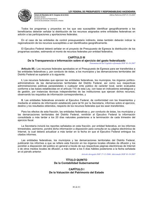 ley federal de presupuesto y responsabilidad hacendaria - Normateca