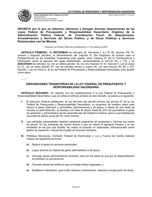 ley federal de presupuesto y responsabilidad hacendaria - Normateca