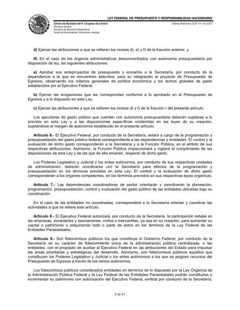 ley federal de presupuesto y responsabilidad hacendaria - Normateca