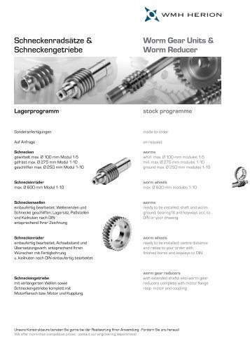 Schneckenradsätze & Schneckengetriebe Worm Gear Units & Worm ...