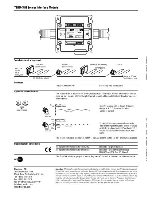 R TraceTek Leak Detection Product Selection Guide for Water