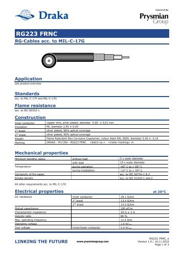 RG223 FRNC e - Draka Communications - Prysmian Group