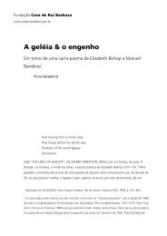 A geléia & o engenho. Em torno de uma carta-poema de Elizabeth ...