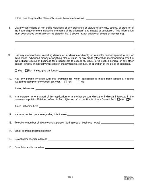 Temporary Liquor Licensing Application - City of Champaign