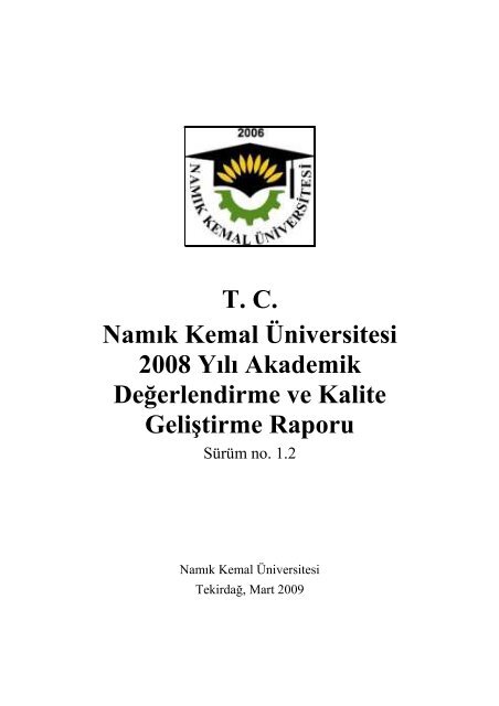 PDF Format - Namık Kemal Üniversitesi