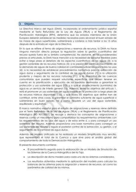 Anejo 6 - AsignaciÃ³n y reservas de recursos a usos - ConfederaciÃ³n ...