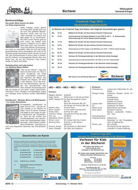 Mitteilungsblatt vom 11.10.2012 - Ehningen