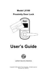 USG0071 LX100 Door Lock Users Guide - Lathem Time Corporation