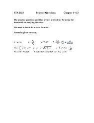 STA 2023 Practice Questions Chapter 1~6.3 - Department of ...