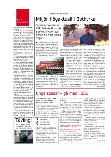 LÃ¤nk till Botkyrka Tidning 2/2008 i pdf-format - Socialdemokraterna