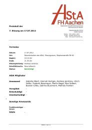 Protokoll der 7. Sitzung am 17.07.2012 Formales AStA Mitglieder ...