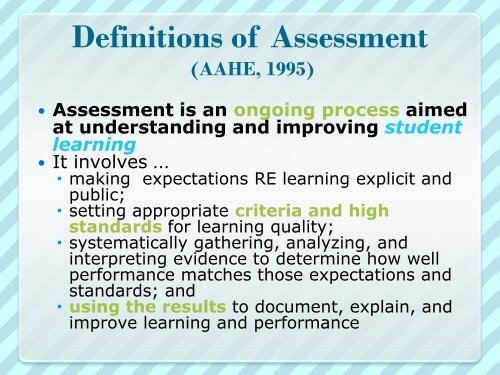 Assessment 101: The Basics - Division of Student Life