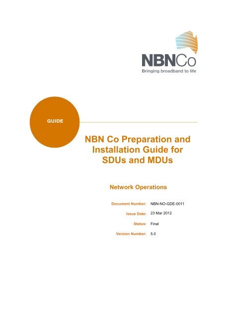 NBN Co Preparation and Installation Guide for SDUs and MDUs v5 ...