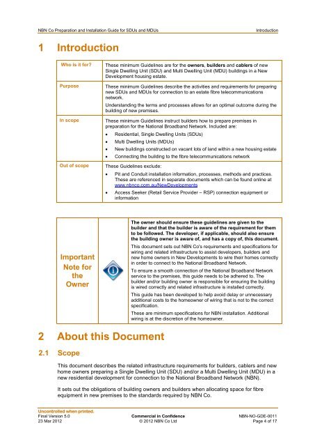 NBN Co Preparation and Installation Guide for SDUs and MDUs v5 ...