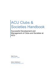 Clubs and Societies Handbook - Students - Australian Catholic ...