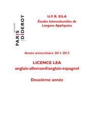 LICENCE LEA anglais-allemand/anglais-espagnol ... - UFR EILA