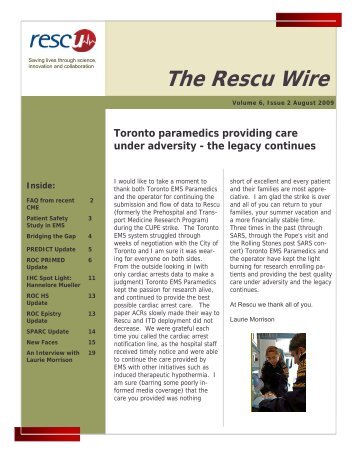 The Rescu Wire July 2009 - Emergency Medicine - University of ...