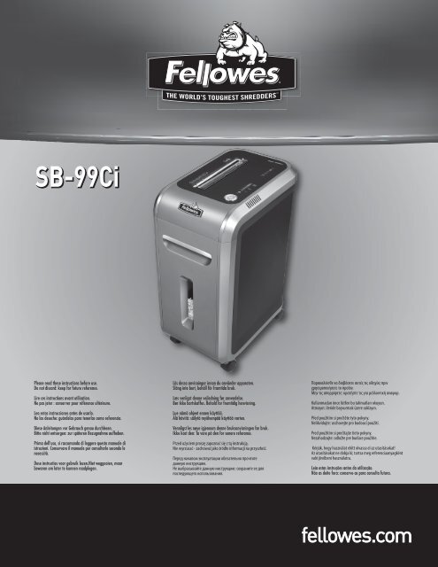 SB-99Ci Manual - Fellowes