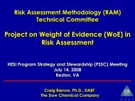 Project on Weight of Evidence (WoE) - ILSI Health and ...